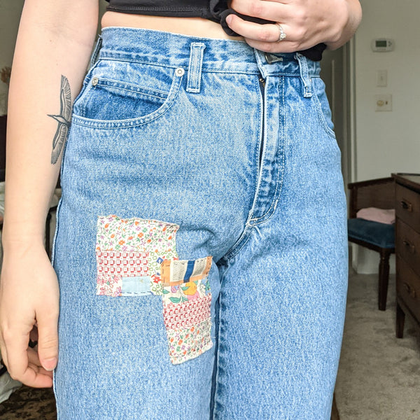Vintage Liz Claiborne Custom Quilt Patch Jeans