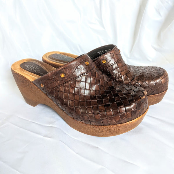Braided Faux Leather Clogs