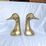 Pair of Vintage Brass Duck Bookends