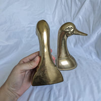 Pair of Vintage Brass Duck Bookends