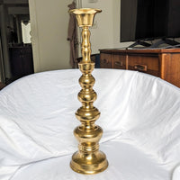 18" Heavy Brass Extra Large Candlestick Holder