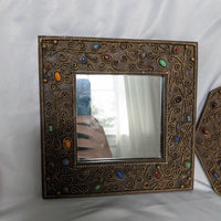 Vintage Set of 3 Ornate Stone Decorative Hanging Mirrors