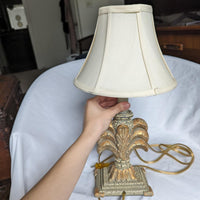 Palm Scroll Vintage Crackle Gold Leaf Style Lamp