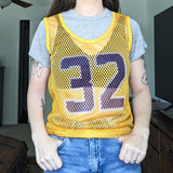 Vintage Mesh Layered Lakers 32 Jersey Shirt