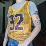 Vintage Mesh Layered Lakers 32 Jersey Shirt