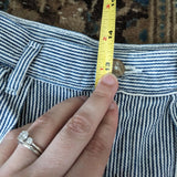 Dockers Vintage Blue and White Striped Cotton Straight Leg Pleated Railroad Pants