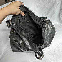 Vintage Black Leather Peck and Peck Collection Silver Clasp Detail Purse