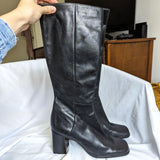 Nine West Vintage Black Leather Tall Boots