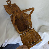 Vintage Small Wicker Picnic Basket Purse