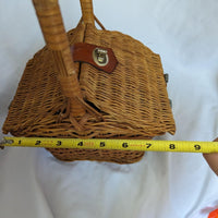 Vintage Small Wicker Picnic Basket Purse