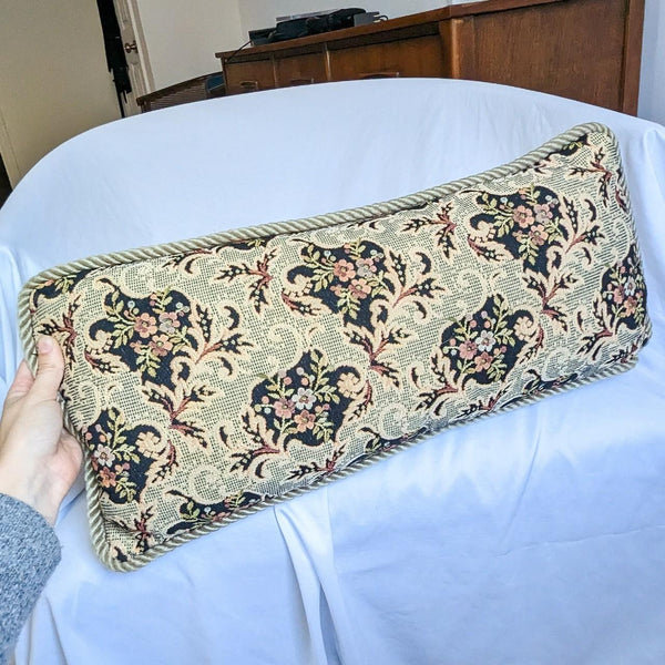 Vintage Woven Floral Lumbar Decorative Pillow