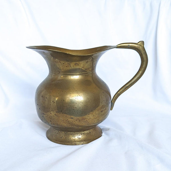 Vintage Heavy Brass Pitcher Vase