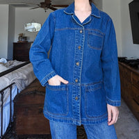 Erika & Co. Vintage Denim Pocket Chore Jacket