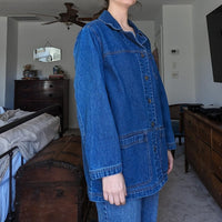 Erika & Co. Vintage Denim Pocket Chore Jacket