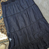 Vintage Basic Editions Black Tiered Crochet Detail Maxi Skirt
