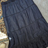 Vintage Basic Editions Black Tiered Crochet Detail Maxi Skirt