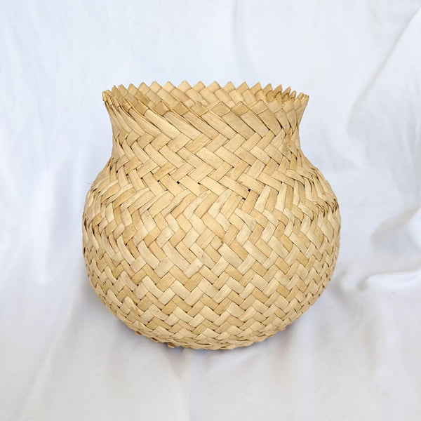 Vintage Handwoven Natural Fiber Vase Vessel