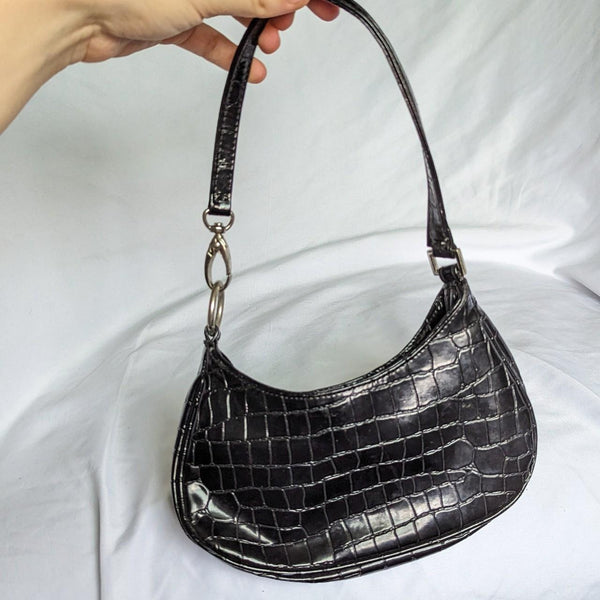 Vintage Y2K Express Faux Leather Crocodile Embossed Mini Purse