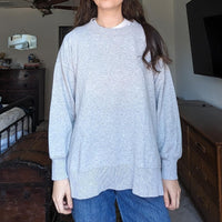 Aerie Grey Side Siit Pullover Crew Neck Sweatshirt