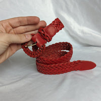 Vintage Red Braided Leather Belt