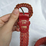 Vintage Red Braided Leather Belt