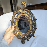 Vintage Oval Gold Tone Ornate Mirror