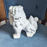 White Ceramic Good Luck Foo Dog Decorative Statue