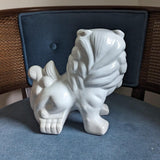 White Ceramic Good Luck Foo Dog Decorative Statue