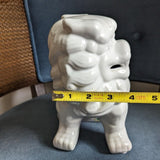 White Ceramic Good Luck Foo Dog Decorative Statue