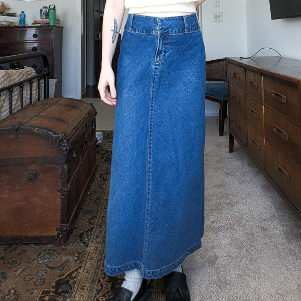 Vintage Y2K Old Navy Denim Maxi Skirt