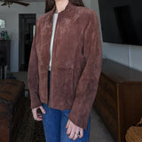 Vintage Relativity Brown Leather Suede Zip Up Jacket