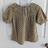 Madewell Daisy Embroidered Shirred Puff Sleeve Blouse