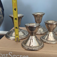 Mixed Lot of 6 Weighted Sterling Silver Candlestick Holders