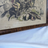 Antique Battle of Waterloo Wooden Framed Artwork