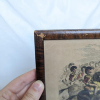 Antique Battle of Waterloo Wooden Framed Artwork