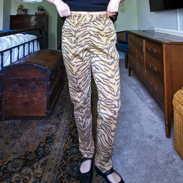 Vintage Y2K Animal Print Straight Leg Pants