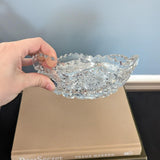 Vintage Set Ornate Heavy Cut Crystal Bowl and Dish
