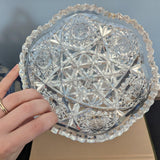 Vintage Set Ornate Heavy Cut Crystal Bowl and Dish