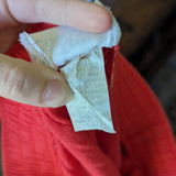 Vintage Tomato Red Cotton Crochet Tiered Maxi Skirt