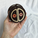 Vintage Brown Mushroom Ceramic Pair of Salt & Pepper Shakers