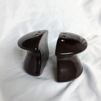 Vintage Brown Mushroom Ceramic Pair of Salt & Pepper Shakers