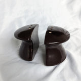 Vintage Brown Mushroom Ceramic Pair of Salt & Pepper Shakers