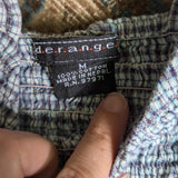 Vintage Y2K Deranged Blue Plaid Scrunchie Smocked Cropped Tank Top