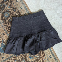 Black Smocked Mini Bloomers Style Shorts