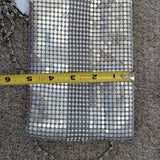 Vintage Silver Metal Beaded Crossbody Mini Bag