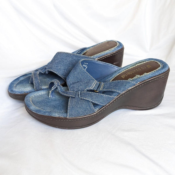 Vintage Y2K 90s Denim No Boundaries Platform Strappy Sandals