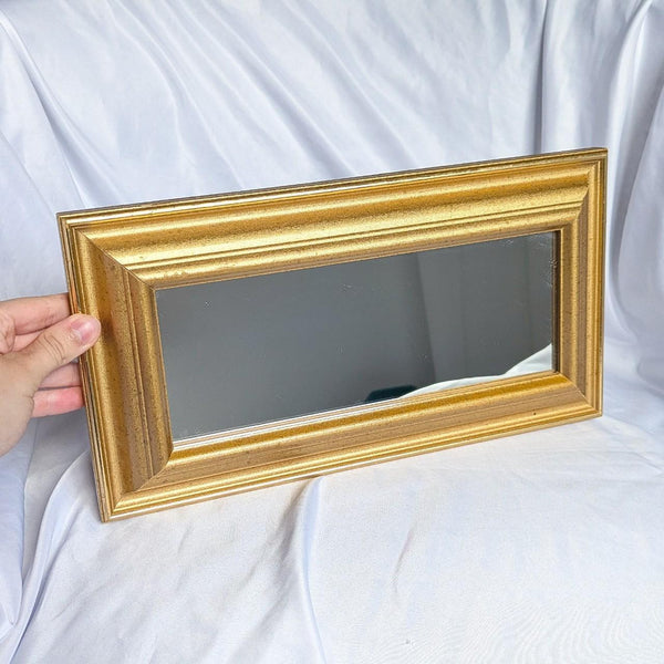 Vintage Painted Gold Tone Wooden Decorative Mirror