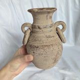 Vintage Clay Pottery Style Double Handle Vase