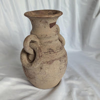 Vintage Clay Pottery Style Double Handle Vase