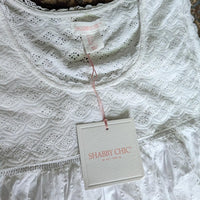 NWT Shabby Chic White Lace Swiss Dot Cotton Midi Dress